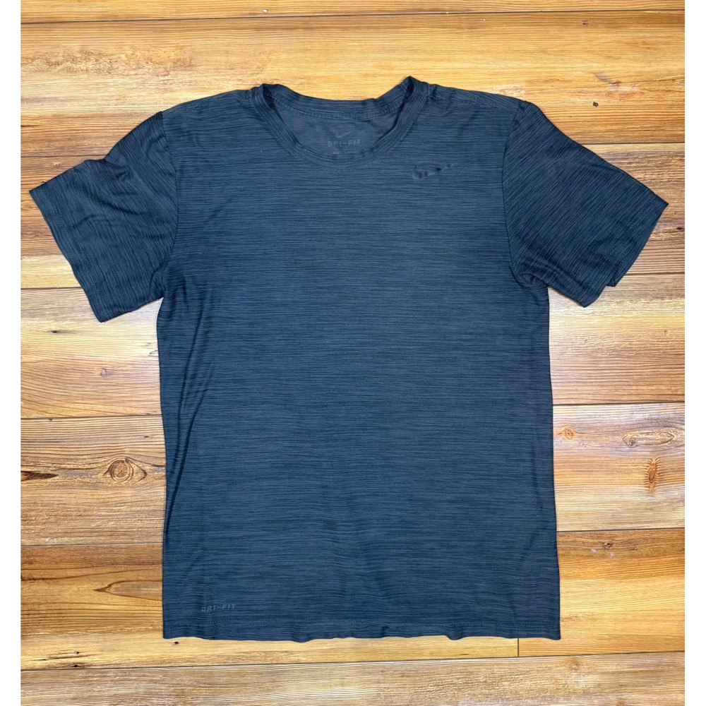 Nike Dri-FIT Mens Short Sleeve Training Shirt Grey Heather Space Dye Small